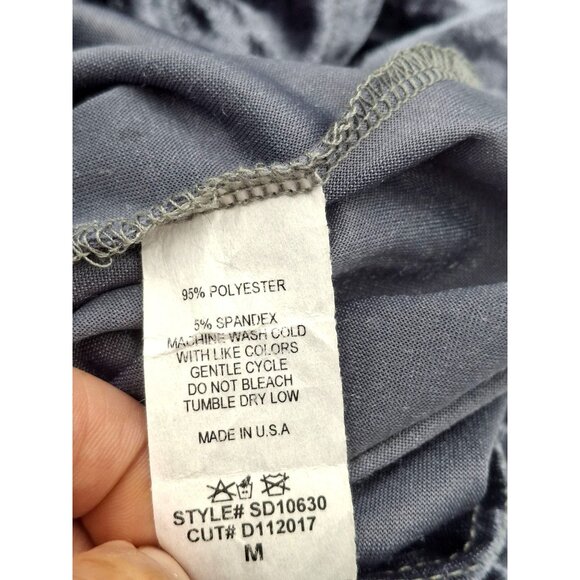 Vintage 90s Y2K One-Shoulder Gray Crushed Velvet Dress With Side Zipper Closure - Picture 8 of 9